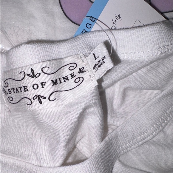 State of Mine Graphic Baby Tee White T-Shirt - Picture 8 of 9